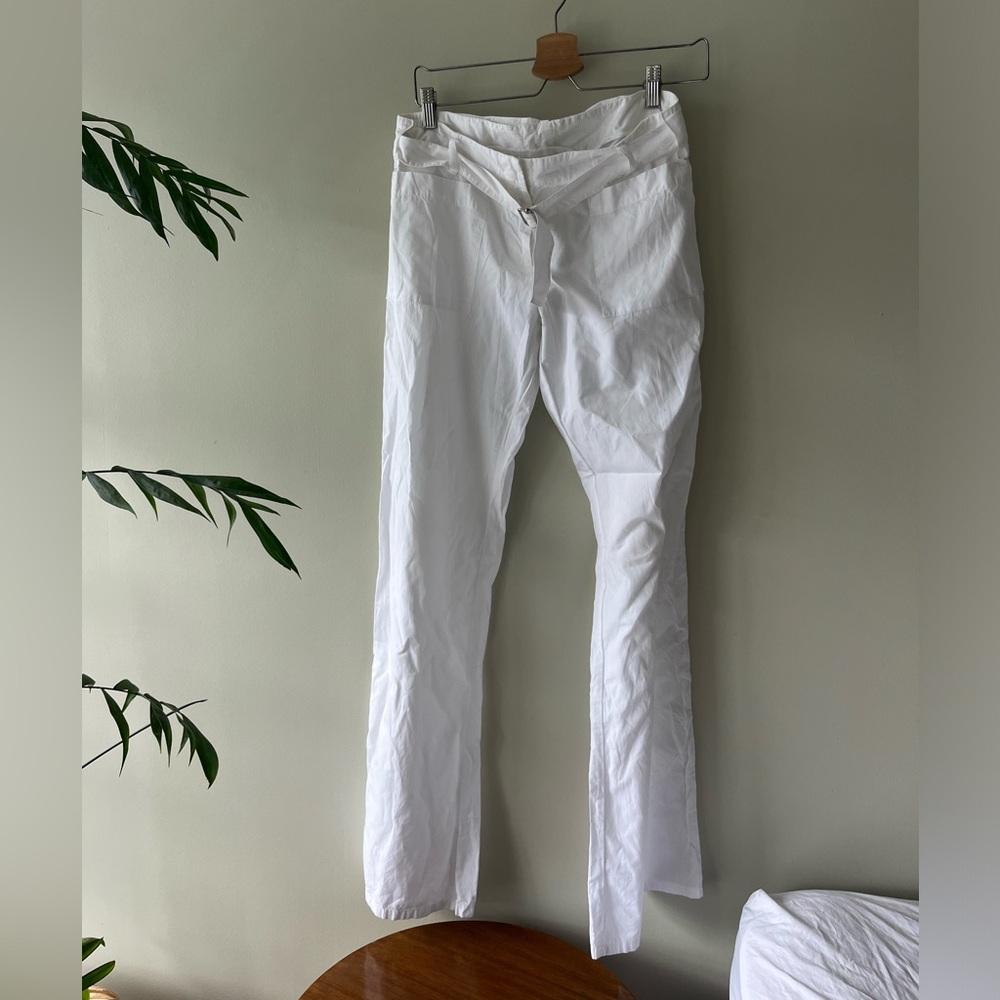 White cotton 90s style pants from United Colors Of Benetton